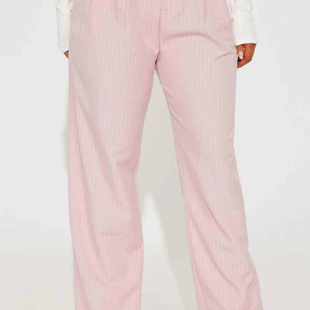 High-waisted Wide leg Pinstriped Trousers 1346 - Picture 3 of 3